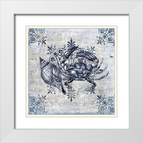 Marine Life Indigo 2 White Modern Wood Framed Art Print with Double Matting by Allen, Kimberly