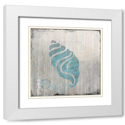 Seashell 1 White Modern Wood Framed Art Print with Double Matting by Allen, Kimberly