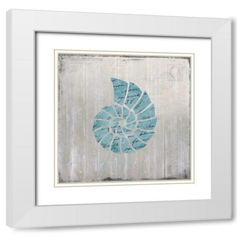 Seashell 2 White Modern Wood Framed Art Print with Double Matting by Allen, Kimberly