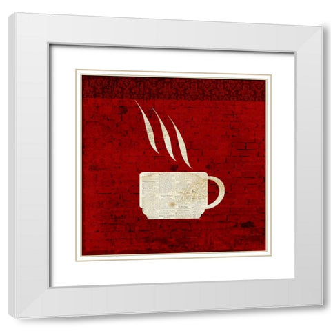 Red Coffee 2 White Modern Wood Framed Art Print with Double Matting by Allen, Kimberly