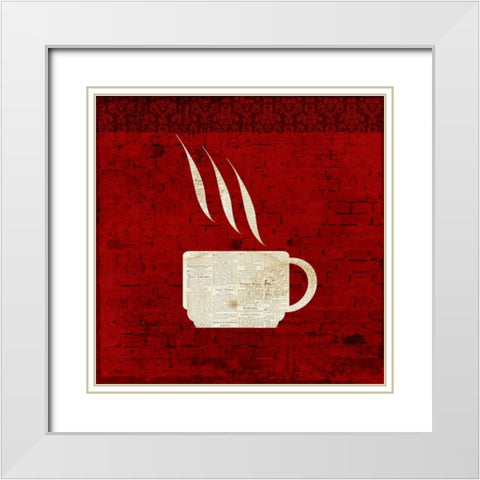 Red Coffee 2 White Modern Wood Framed Art Print with Double Matting by Allen, Kimberly