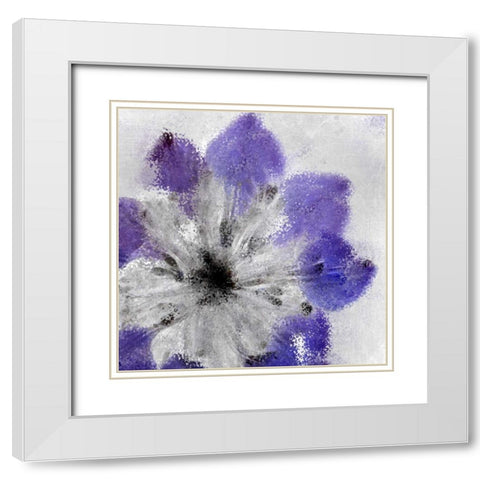 Navy Bloom 1 White Modern Wood Framed Art Print with Double Matting by Allen, Kimberly