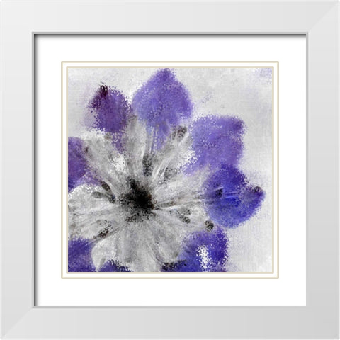 Navy Bloom 1 White Modern Wood Framed Art Print with Double Matting by Allen, Kimberly