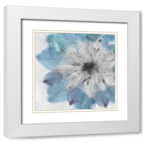 Soft Blue Bloom 2 White Modern Wood Framed Art Print with Double Matting by Allen, Kimberly