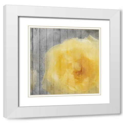 Yellow Bloom Simple White Modern Wood Framed Art Print with Double Matting by Allen, Kimberly