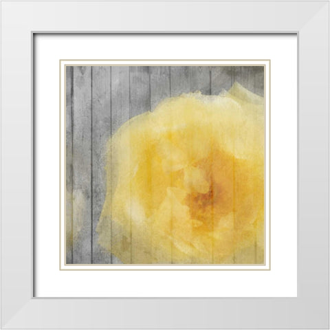 Yellow Bloom Simple White Modern Wood Framed Art Print with Double Matting by Allen, Kimberly