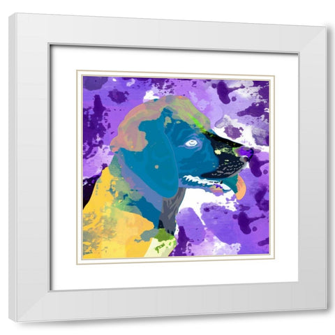 Dog in Color 3 White Modern Wood Framed Art Print with Double Matting by Allen, Kimberly