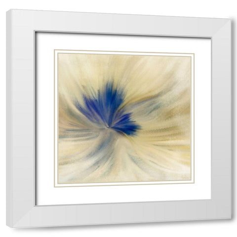 Blue Bloom 2 White Modern Wood Framed Art Print with Double Matting by Allen, Kimberly