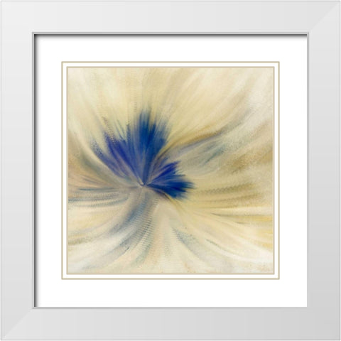 Blue Bloom 2 White Modern Wood Framed Art Print with Double Matting by Allen, Kimberly