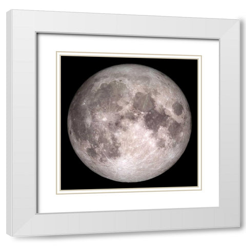 Full Moon White Modern Wood Framed Art Print with Double Matting by Allen, Kimberly