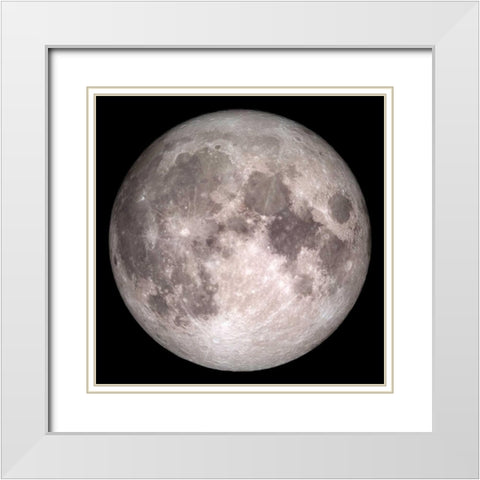 Full Moon White Modern Wood Framed Art Print with Double Matting by Allen, Kimberly