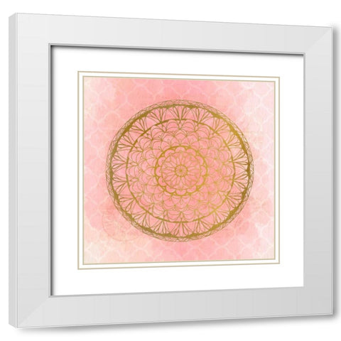 Medallion 2 White Modern Wood Framed Art Print with Double Matting by Allen, Kimberly