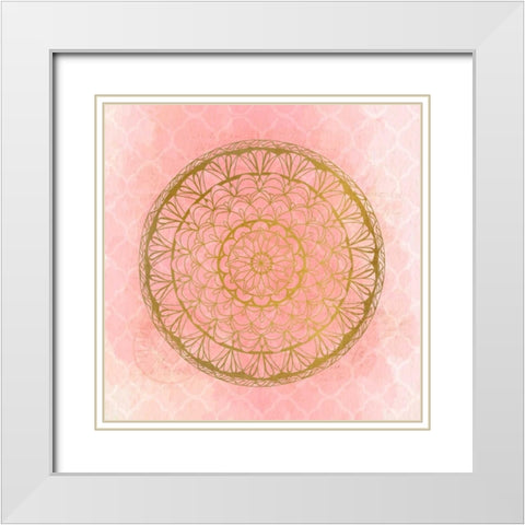 Medallion 2 White Modern Wood Framed Art Print with Double Matting by Allen, Kimberly