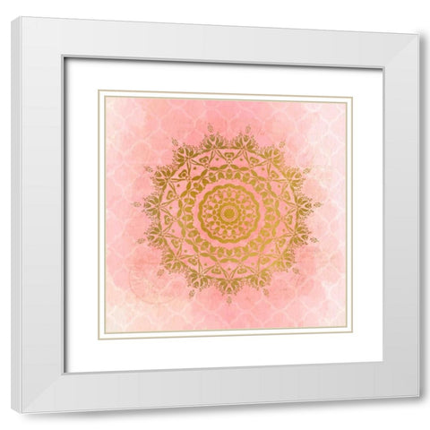 Medallion 3 White Modern Wood Framed Art Print with Double Matting by Allen, Kimberly