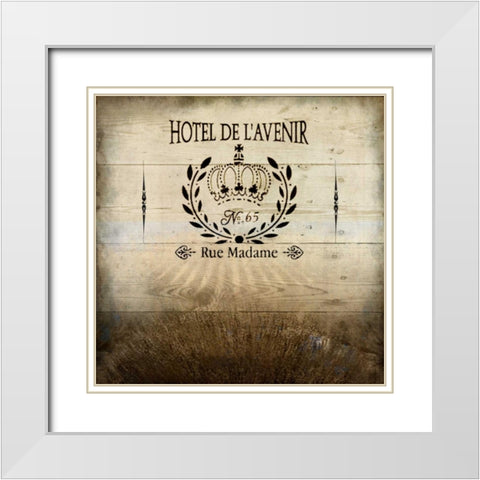 Hotel De Lavenir White Modern Wood Framed Art Print with Double Matting by Allen, Kimberly