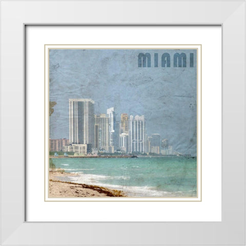 Miami Beach White Modern Wood Framed Art Print with Double Matting by Allen, Kimberly