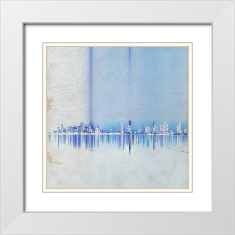 Miami in Blue White Modern Wood Framed Art Print with Double Matting by Allen, Kimberly