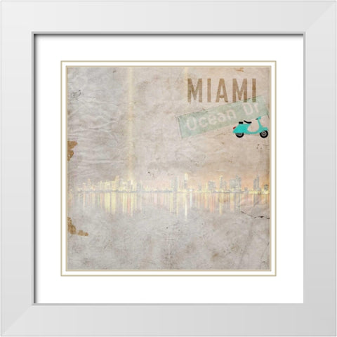 Ocean Drive White Modern Wood Framed Art Print with Double Matting by Allen, Kimberly