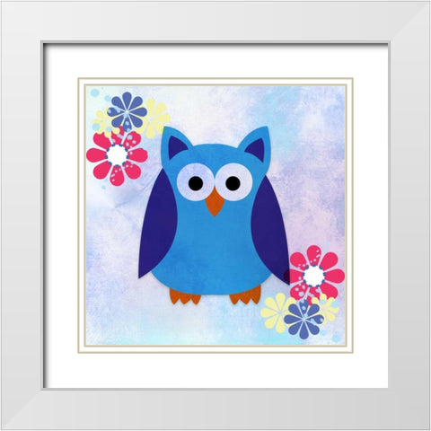 Retro Owl 2 White Modern Wood Framed Art Print with Double Matting by Allen, Kimberly