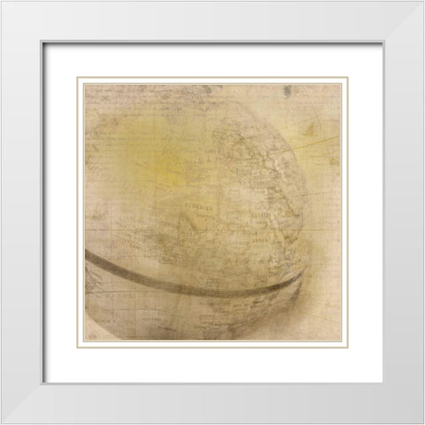 Travel the Globe White Modern Wood Framed Art Print with Double Matting by Allen, Kimberly