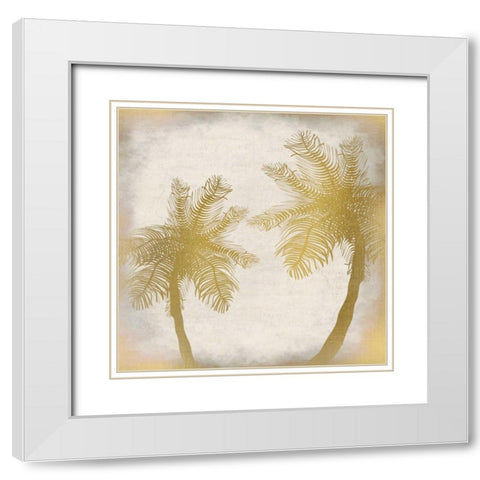 Golden Palm 2 White Modern Wood Framed Art Print with Double Matting by Allen, Kimberly