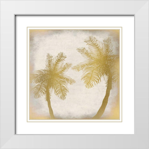 Golden Palm 2 White Modern Wood Framed Art Print with Double Matting by Allen, Kimberly