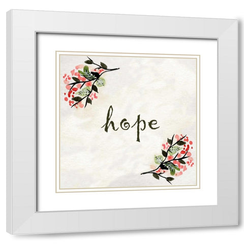 Floral Hope White Modern Wood Framed Art Print with Double Matting by Allen, Kimberly