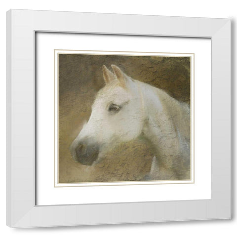 Graceful Horse White Modern Wood Framed Art Print with Double Matting by Allen, Kimberly