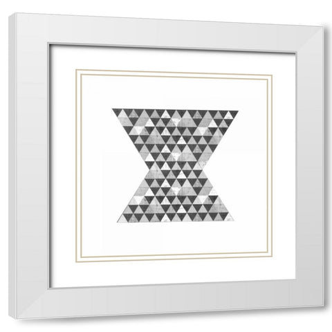 Geo Triangle 2 White Modern Wood Framed Art Print with Double Matting by Allen, Kimberly