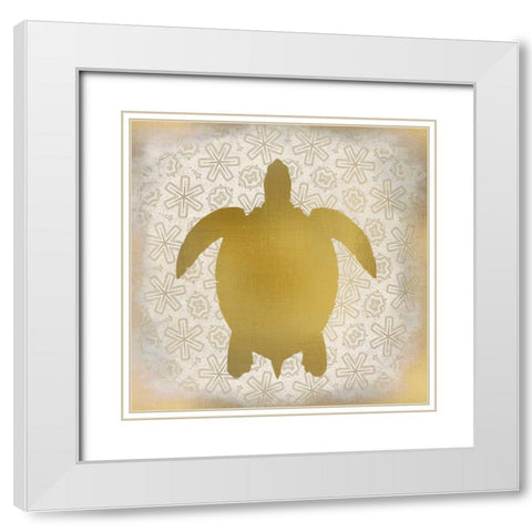 Ocean Dream in Gold 1 White Modern Wood Framed Art Print with Double Matting by Allen, Kimberly