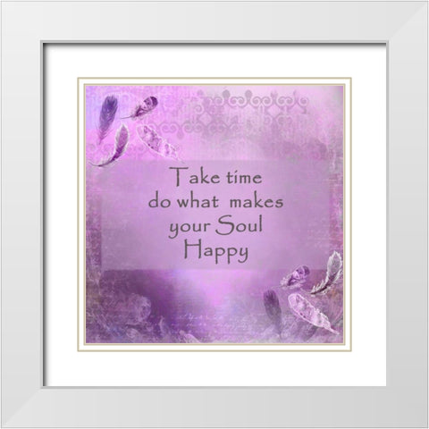 Soulful Happiness White Modern Wood Framed Art Print with Double Matting by Allen, Kimberly
