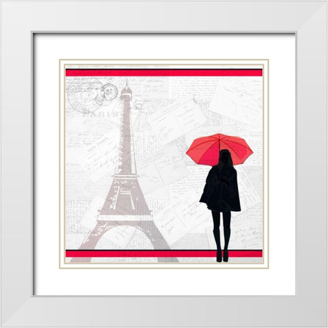 A Night in Paris White Modern Wood Framed Art Print with Double Matting by Allen, Kimberly