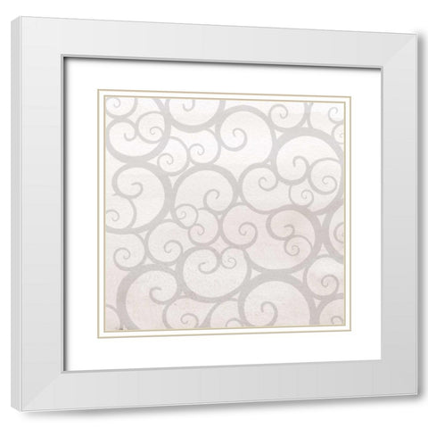 A Night in Paris Pattern White Modern Wood Framed Art Print with Double Matting by Allen, Kimberly