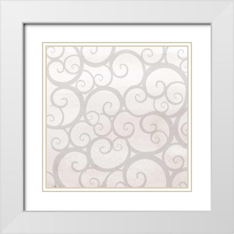 A Night in Paris Pattern White Modern Wood Framed Art Print with Double Matting by Allen, Kimberly