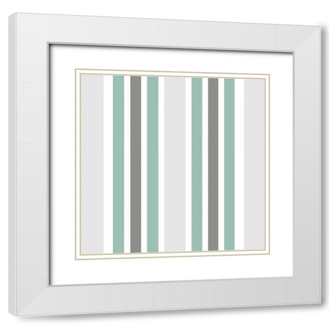At The Shore Pattern White Modern Wood Framed Art Print with Double Matting by Allen, Kimberly