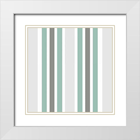 At The Shore Pattern White Modern Wood Framed Art Print with Double Matting by Allen, Kimberly