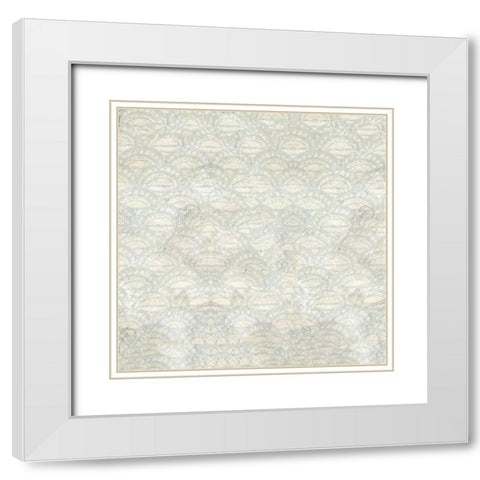 At The Shore Pattern White Modern Wood Framed Art Print with Double Matting by Allen, Kimberly