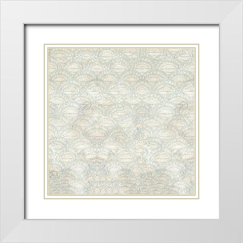 At The Shore Pattern White Modern Wood Framed Art Print with Double Matting by Allen, Kimberly