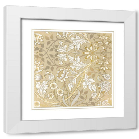 Golden Petals White Modern Wood Framed Art Print with Double Matting by Allen, Kimberly