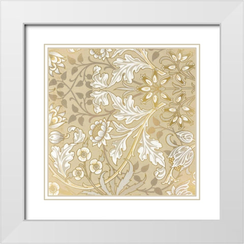 Golden Petals White Modern Wood Framed Art Print with Double Matting by Allen, Kimberly
