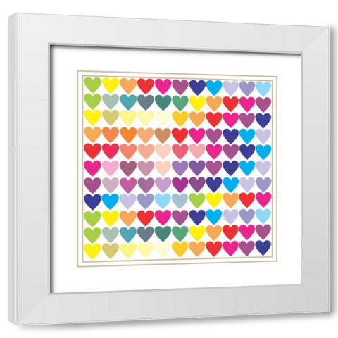 Groovy Love Pattern 2 White Modern Wood Framed Art Print with Double Matting by Allen, Kimberly