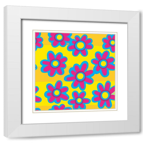 Groovy Love Pattern 3 White Modern Wood Framed Art Print with Double Matting by Allen, Kimberly
