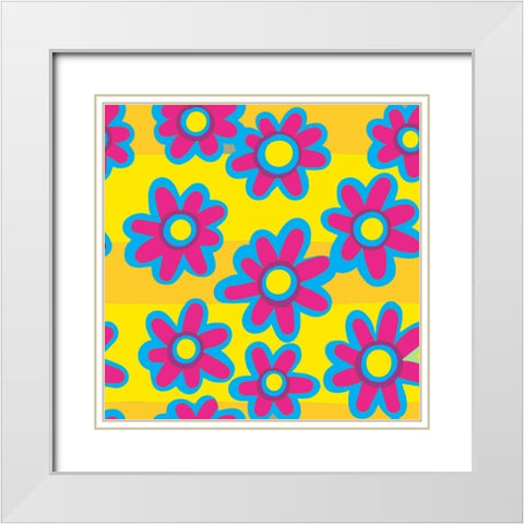 Groovy Love Pattern 3 White Modern Wood Framed Art Print with Double Matting by Allen, Kimberly