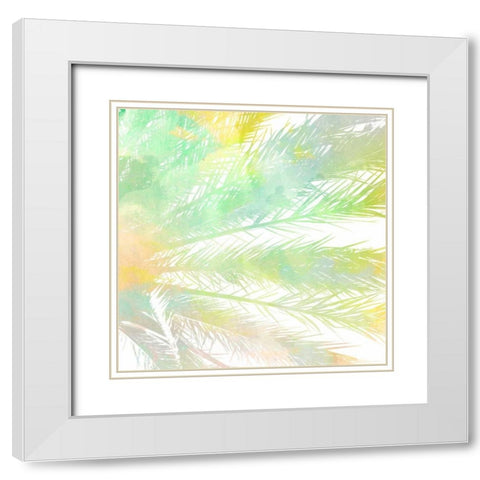 Watercolor Palm 1 White Modern Wood Framed Art Print with Double Matting by Allen, Kimberly