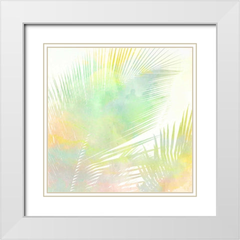 Watercolor Palm 2 White Modern Wood Framed Art Print with Double Matting by Allen, Kimberly