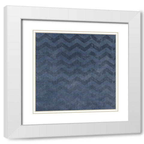 Indigo Coral Pattern 1 White Modern Wood Framed Art Print with Double Matting by Allen, Kimberly