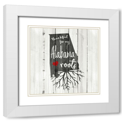 AL Roots White Modern Wood Framed Art Print with Double Matting by Kimberly, Allen