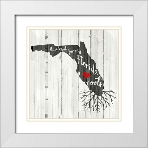 FL Roots White Modern Wood Framed Art Print with Double Matting by Kimberly, Allen