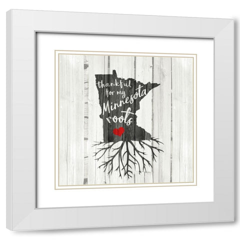 MN Roots White Modern Wood Framed Art Print with Double Matting by Kimberly, Allen