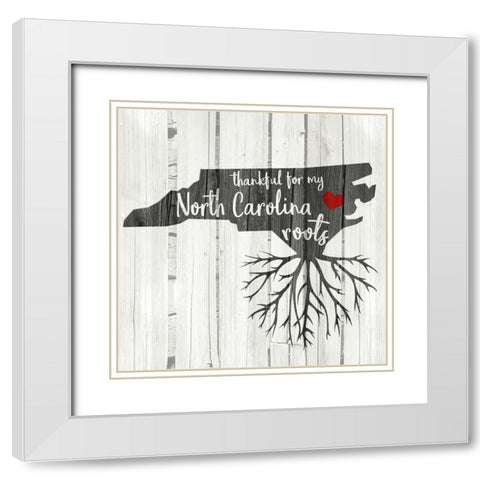 NC Roots White Modern Wood Framed Art Print with Double Matting by Kimberly, Allen